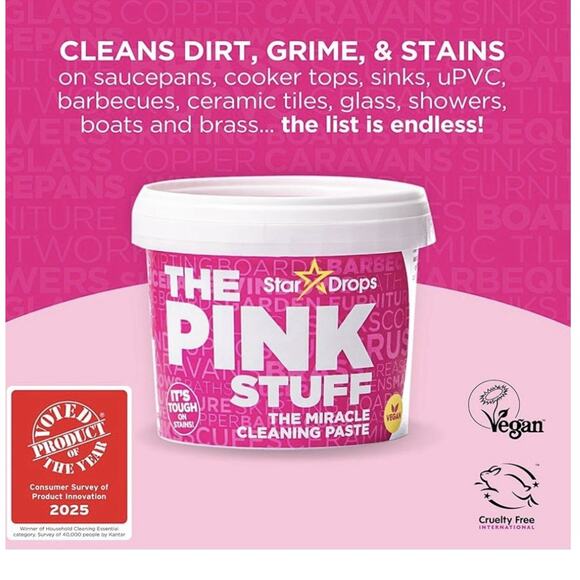 Stardrops The Pink Stuff Miracle Cleaning Paste 850g (two containers) - Picture 5 of 9